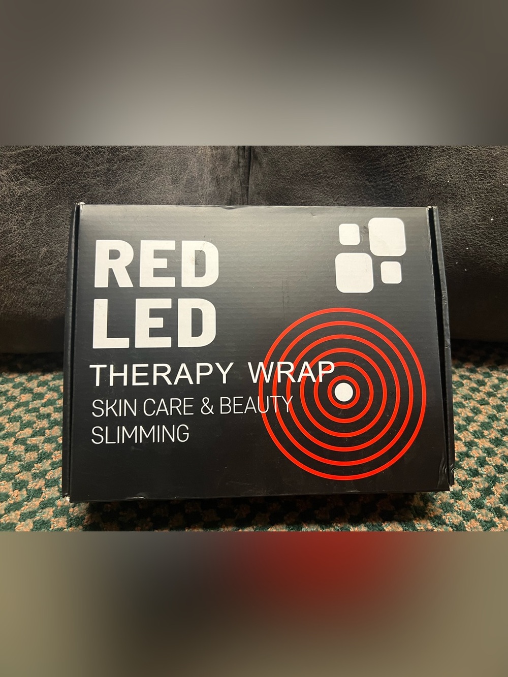 Red LED Therapy Wrap - Black with Red Accents